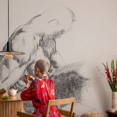 Vlies fotobehang Mannelijke schets