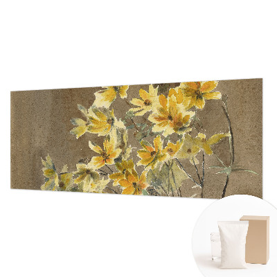 Behang met print met een zonnig boeket als dessin