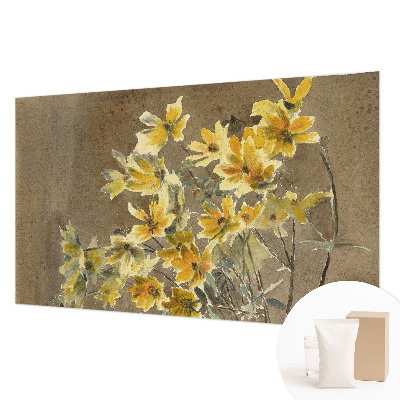 Behang met print met een zonnig boeket als dessin