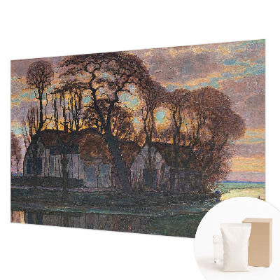 Fotobehang op maat met een avondlandschap