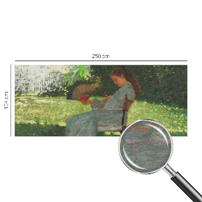 Fotobehang woonkamer in zomerachtige kleuren met een harmonieuze uitstraling