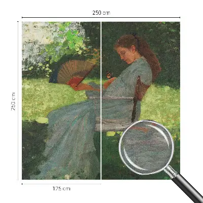 Fotobehang woonkamer in zomerachtige kleuren met een harmonieuze uitstraling