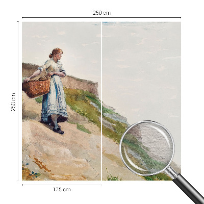 Fotobehang slaapkamer met vrouwelijk landschap als ontwerp