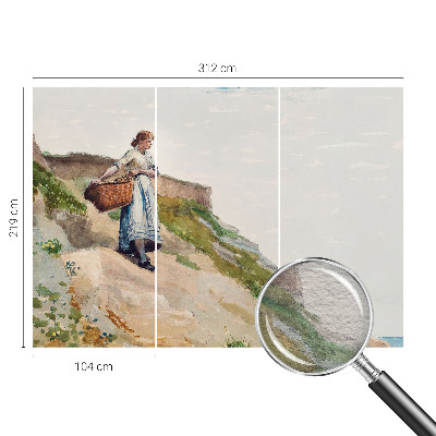 Fotobehang slaapkamer met vrouwelijk landschap als ontwerp