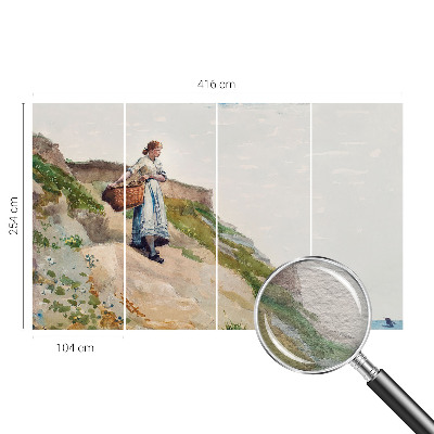 Fotobehang slaapkamer met vrouwelijk landschap als ontwerp