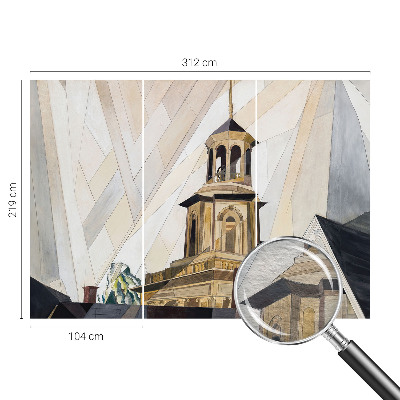 Fotobehang voor de woonkamer met een architectonische toren als print