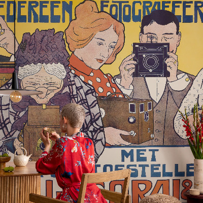 Fotobehang voor de slaapkamer met als thema passie voor fotografie