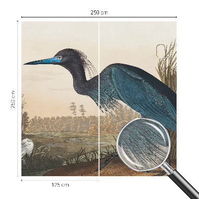Foto behang op maat met een dessin van watervogels