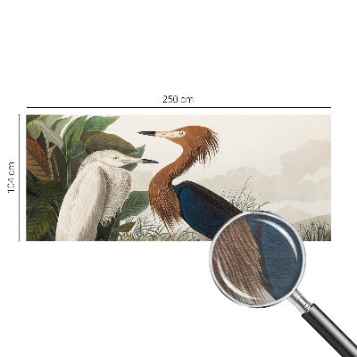 Premium fotobehang met vogels tussen planten