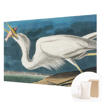 Fotobehang naadloos met een vogel die een vis vasthoudt
