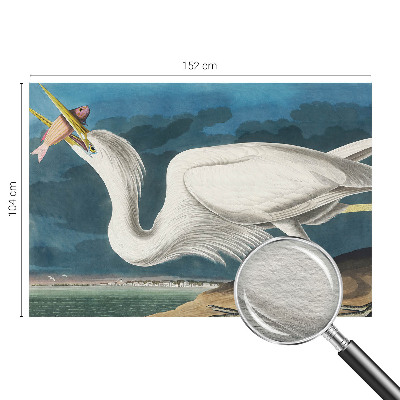 Fotobehang naadloos met een vogel die een vis vasthoudt
