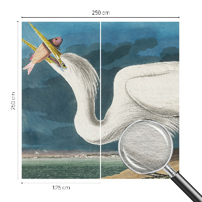 Fotobehang naadloos met een vogel die een vis vasthoudt