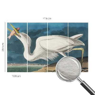 Fotobehang naadloos met een vogel die een vis vasthoudt