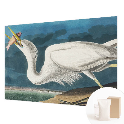 Fotobehang naadloos met een vogel die een vis vasthoudt