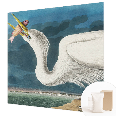 Fotobehang naadloos met een vogel die een vis vasthoudt