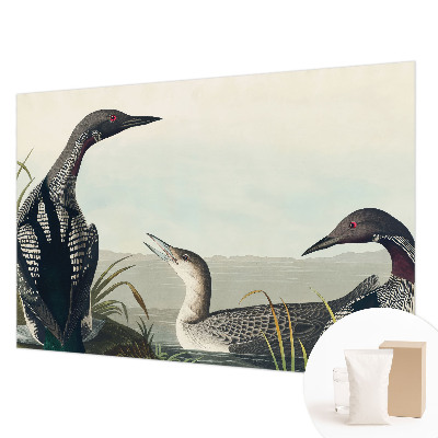 Uniek fotobehang met een afbeelding van vogels boven het water