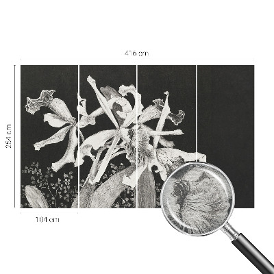 Groot fotobehang met een illustratie van een orchidee