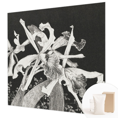 Groot fotobehang met een illustratie van een orchidee