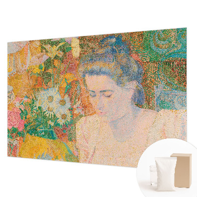 Vliesbehang fotobehang met een bloemenportret als print