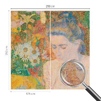 Vliesbehang fotobehang met een bloemenportret als print