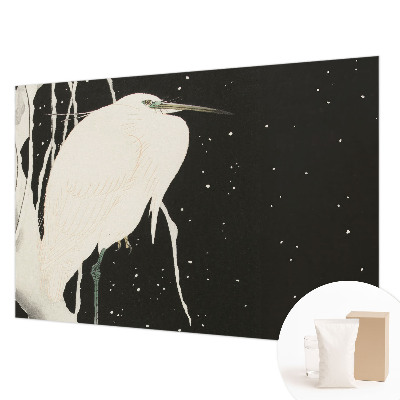 Vlies fotobehang met een print van een wintervogel