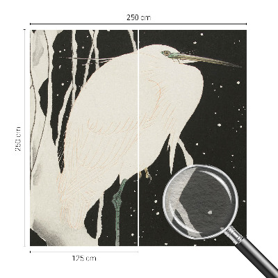 Vlies fotobehang met een print van een wintervogel
