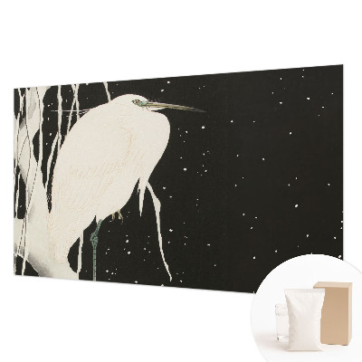 Vlies fotobehang met een print van een wintervogel