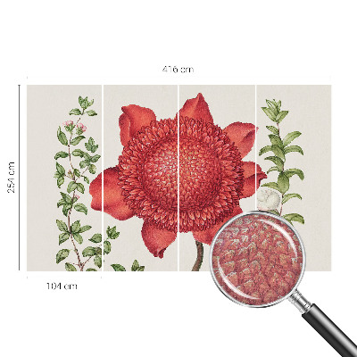 Fotobehang slaapkamer met een bloemig en elegant ontwerp