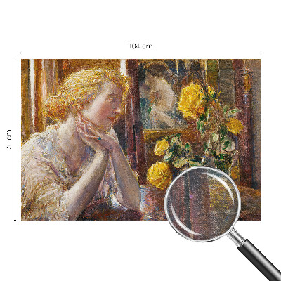 Vliesbehang fotobehang woonkamer Vrouw met rozen