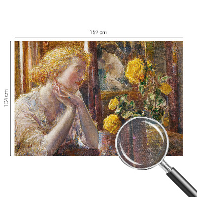 Vliesbehang fotobehang woonkamer Vrouw met rozen