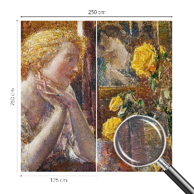 Vliesbehang fotobehang woonkamer Vrouw met rozen