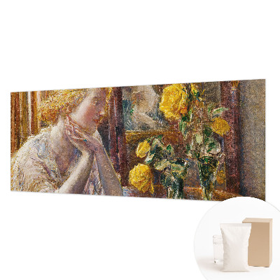 Vliesbehang fotobehang woonkamer Vrouw met rozen