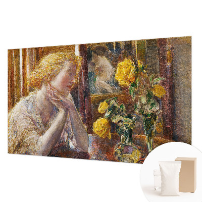 Vliesbehang fotobehang woonkamer Vrouw met rozen