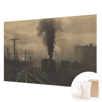 Muurbehang met een industrieel landschap