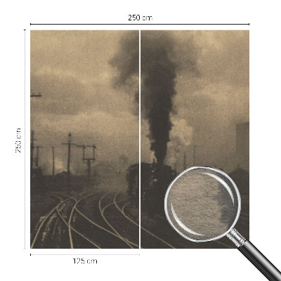 Muurbehang met een industrieel landschap