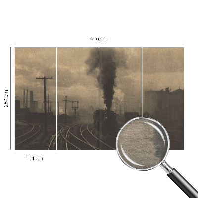 Muurbehang met een industrieel landschap