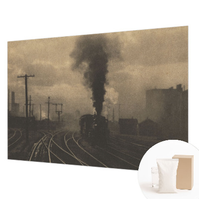 Muurbehang met een industrieel landschap