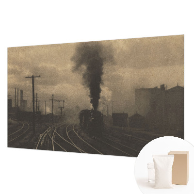 Muurbehang met een industrieel landschap
