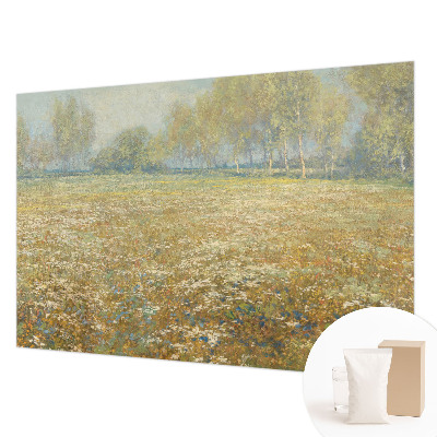 Fotobehang met een bloeiend veld als motief