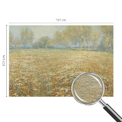 Fotobehang met een bloeiend veld als motief