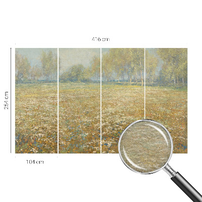 Fotobehang met een bloeiend veld als motief