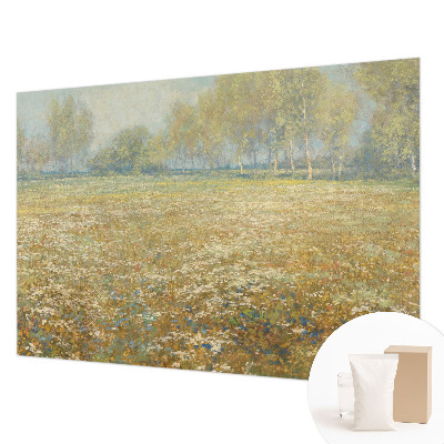 Fotobehang met een bloeiend veld als motief