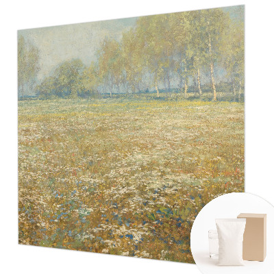 Fotobehang met een bloeiend veld als motief
