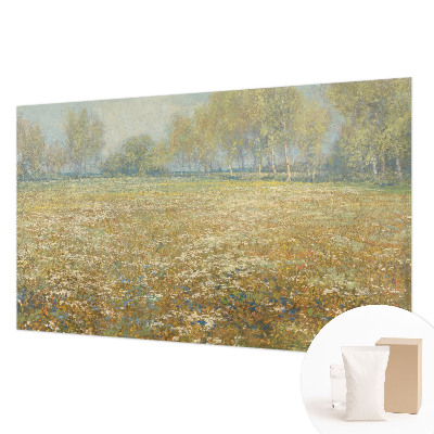 Fotobehang met een bloeiend veld als motief