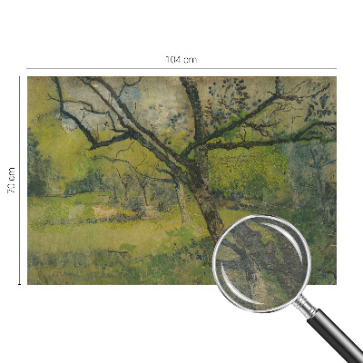 Behang met print met een groen landschap als dessin