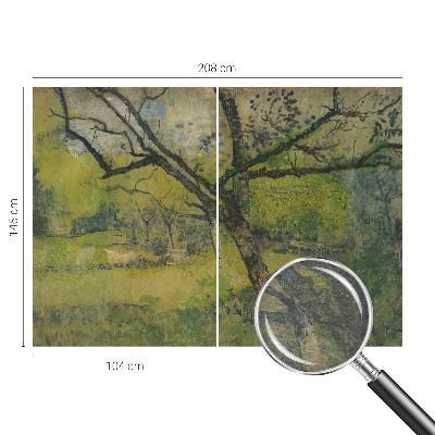 Behang met print Groen landschap