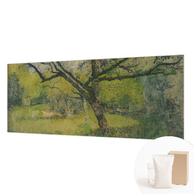 Behang met print met een groen landschap als dessin