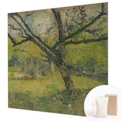 Behang met print met een groen landschap als dessin