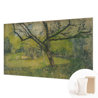 Behang met print met een groen landschap als dessin