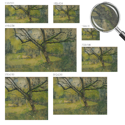 Behang met print met een groen landschap als dessin